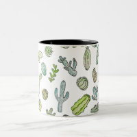 Motif vert mignon de cactus d'été de peinture