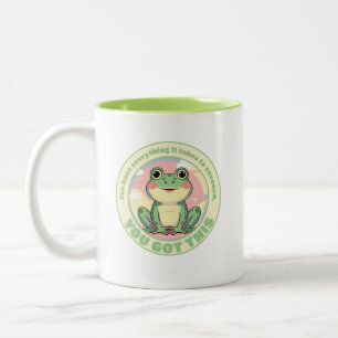 Tasse 2 Couleurs Motivational Cute Frog Design - Vous Avez Ce!