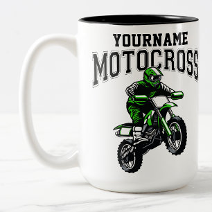 Tasse 2 Couleurs Motocross personnalisé pilote de moto de cross 