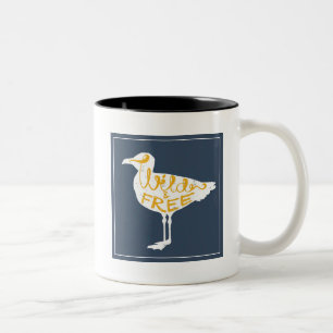 Tasse 2 Couleurs Mouette   sauvage et libre