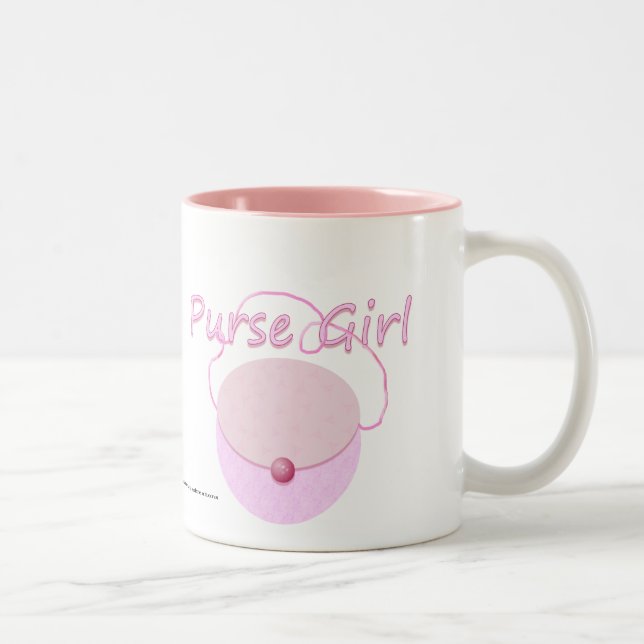 Tasse 2 Couleurs Mouton de la petite fille rose (Droit)