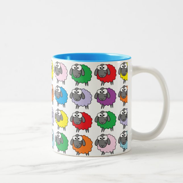 Tasse 2 Couleurs Moutons d'arc-en-ciel (Droit)