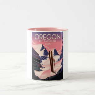 Tasse 2 Couleurs Mt. Bachelor Oregon Affiche de voyage