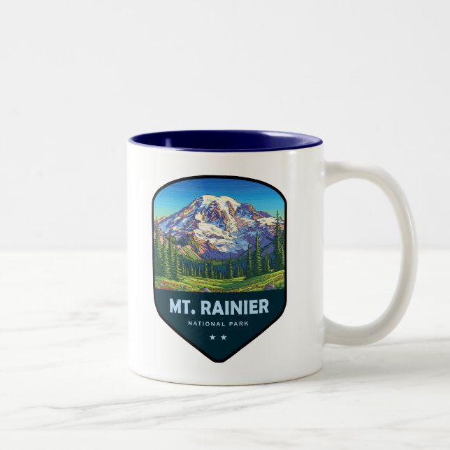 Tasse 2 Couleurs Mt. Rainier National Park Shield (Droit)