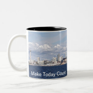 Tasse 2 Couleurs Mugnez avec Seattle Skyline et faites compter aujo