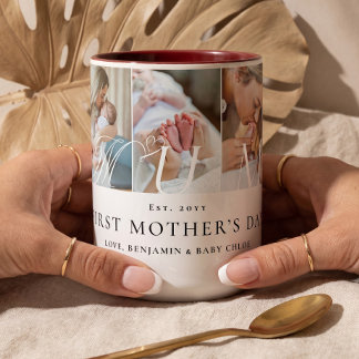 Tasse 2 Couleurs Mum Photo Collage First Mother's Day Keepsake Gift