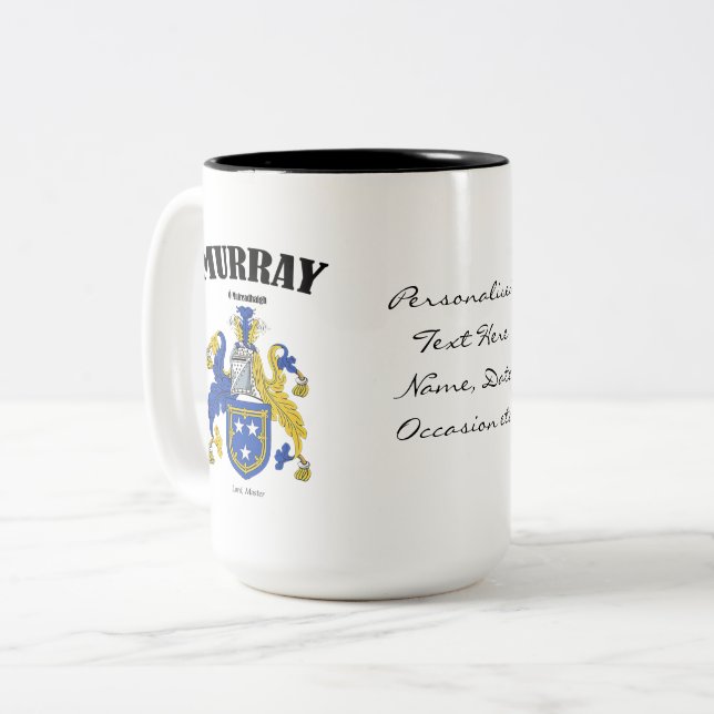 Tasse 2 Couleurs Murray Family Crest, Traduction & Signification (Devant gauche)