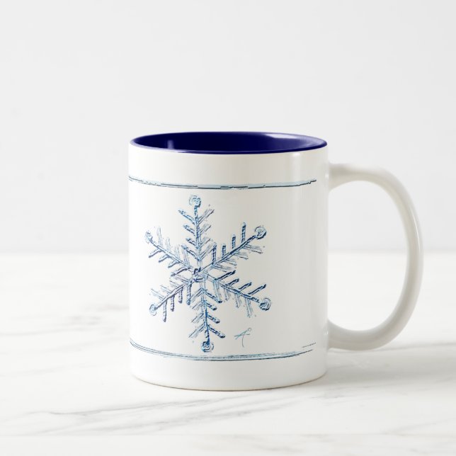 Tasse 2 Couleurs Musique à café à flocons de neige (Droit)
