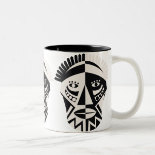 Tasse 2 Couleurs Musique africaine de masques
