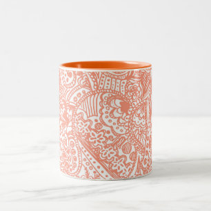 Tasse 2 Couleurs Musique au henné orange