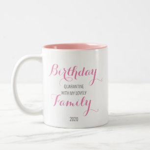 Tasse 2 Couleurs Musique d'anniversaire de la quarantaine rose