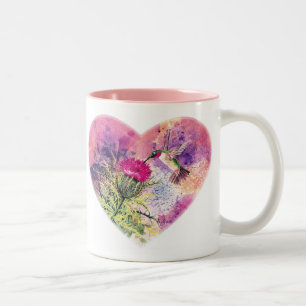 Tasse 2 Couleurs Musique d'Aquarelle de Saint-Valentin