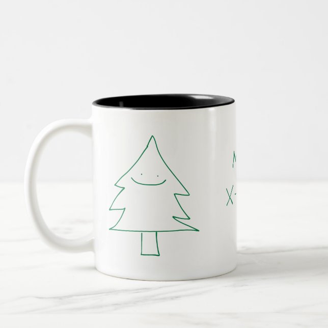 Tasse 2 Couleurs Musique d'arbre de Noël (Gauche)