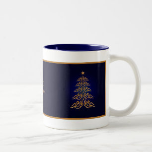 Tasse 2 Couleurs Musique d'arbre de Noël Blue Bell