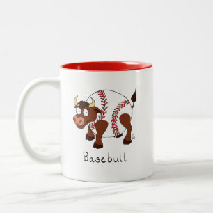 Tasse 2 Couleurs Musique de baseball Funny Baseball Bull Coffee