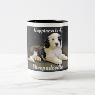Tasse 2 Couleurs Musique de café Sheepadoodle