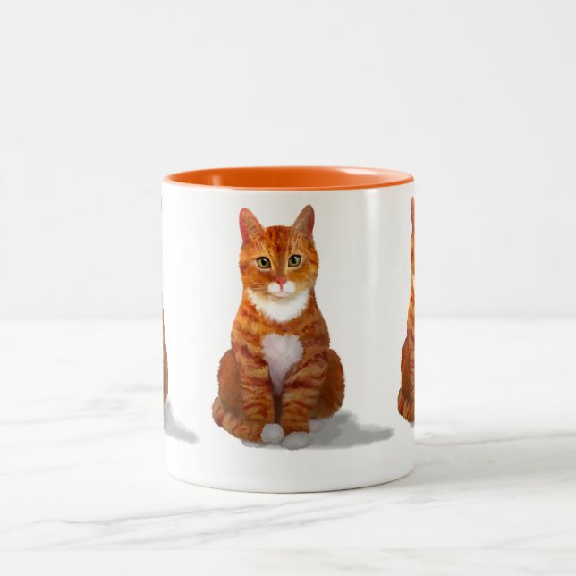 Tasse 2 Couleurs Musique de chat Tabby (Centre)