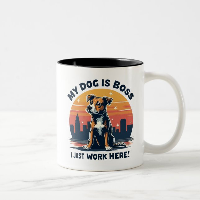 Tasse 2 Couleurs Musique de chien (Droit)