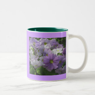 Tasse 2 Couleurs Musique de fleurs blanches violettes