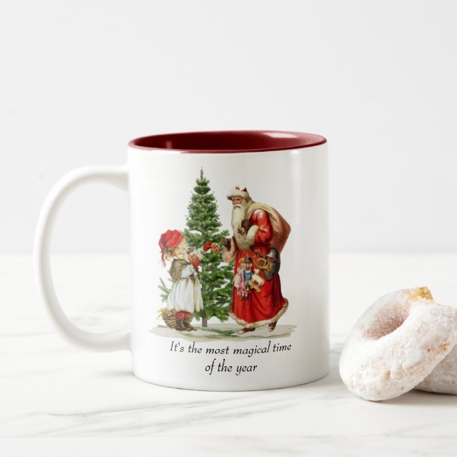 Tasse 2 Couleurs Musique de Noël/hiver (Avec donut)