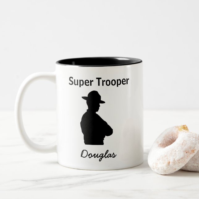 Tasse 2 Couleurs Musique de patrouille routière (Avec donut)