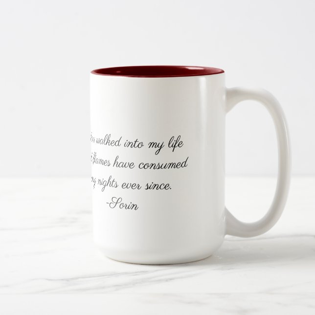 Tasse 2 Couleurs Musique de sang de code (Droit)