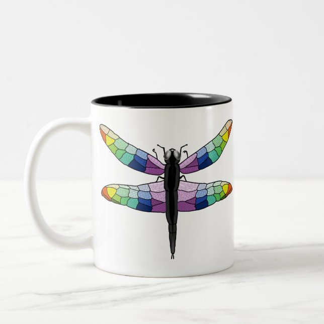 Tasse 2 Couleurs Musique des libellules arc-en-ciel (Gauche)