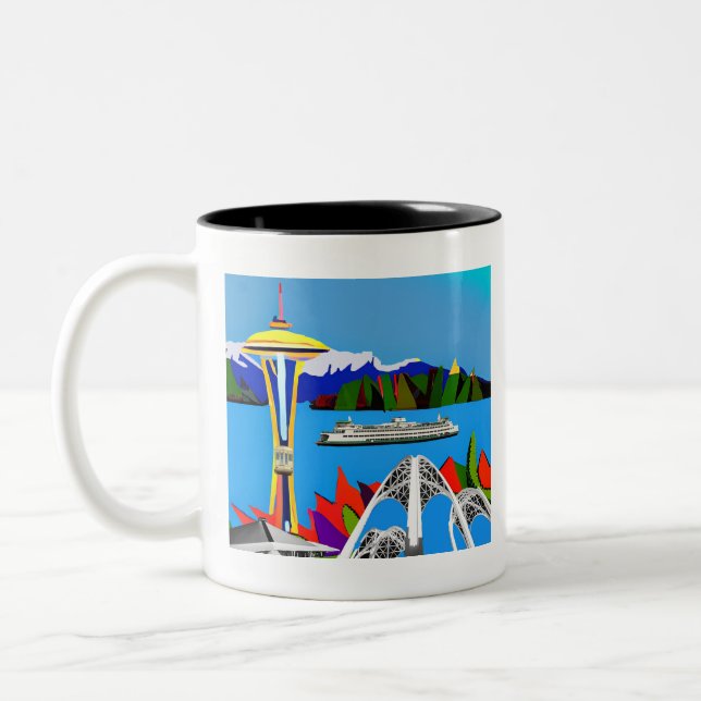 Tasse 2 Couleurs Musique d'image de Seattle Emerald City (Gauche)