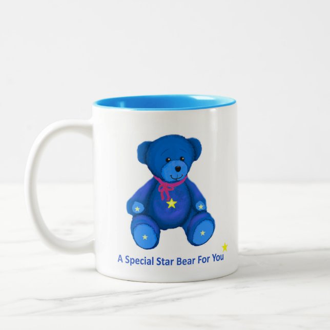 Tasse 2 Couleurs Musique d'ours étoilée bleue (Gauche)