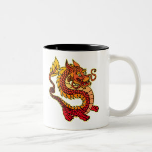 Tasse 2 Couleurs Musique dragon rouge chinoise