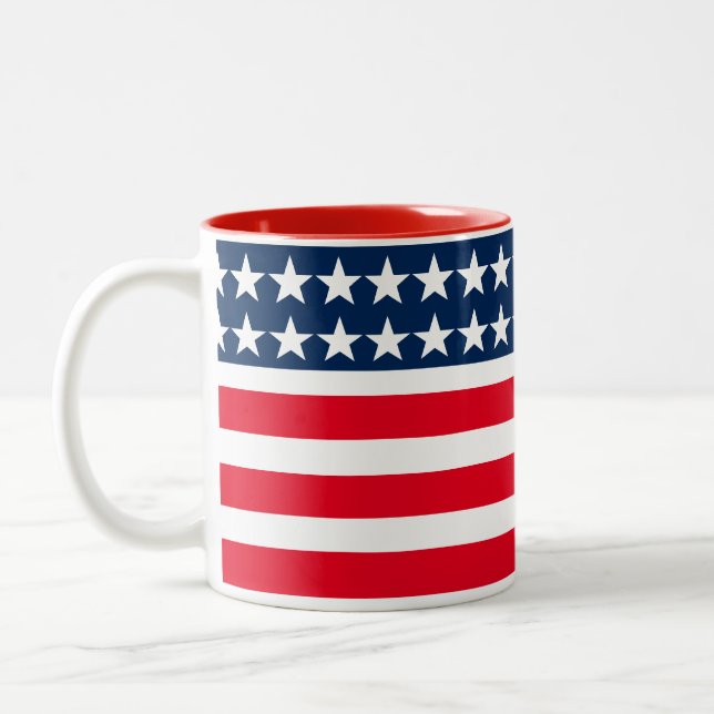 Tasse 2 Couleurs Musique du drapeau patriotique (Gauche)