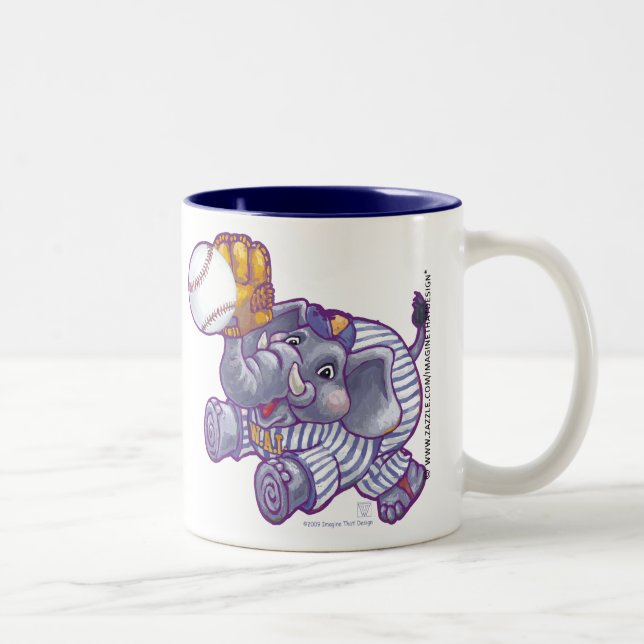 Tasse 2 Couleurs Musique du joueur de baseball éléphant (Droit)