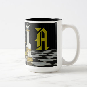 Tasse 2 Couleurs Musique du joueur d'échecs Monogram