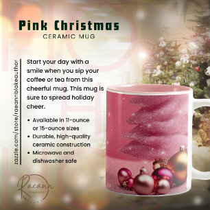 Tasse 2 Couleurs Musique en céramique de Noël rose