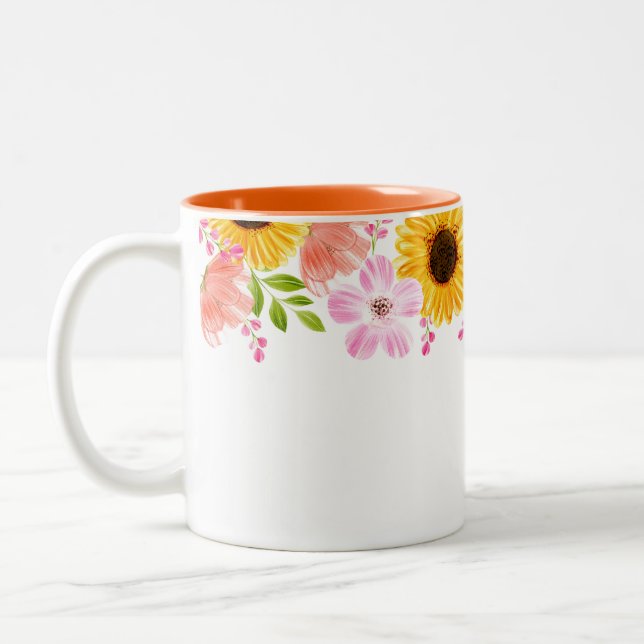 Tasse 2 Couleurs Musique florale (Gauche)