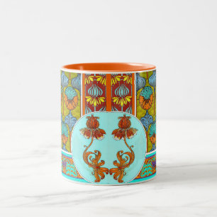 Tasse 2 Couleurs Musique florale Art nouveau