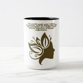 Tasse 2 Couleurs Musique Inspirante Silhouette Femme Autonomisée