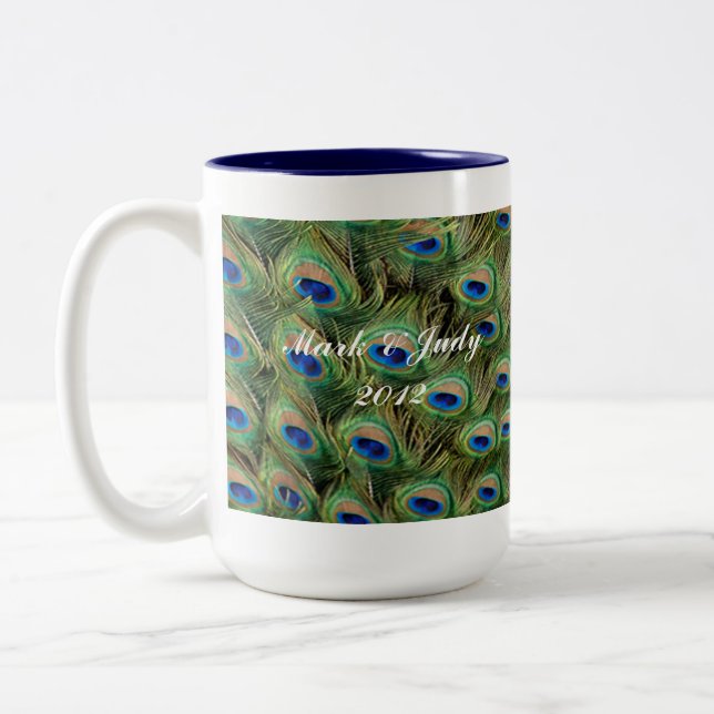Tasse 2 Couleurs Musique Mariage de paon (Gauche)