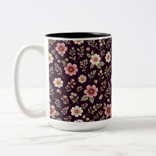 Tasse 2 Couleurs Musique romantique à prune Fleur sauvage