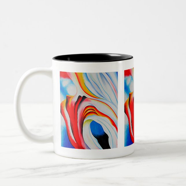 Tasse 2 Couleurs Musique rose et bleu, Georgia O'Keeffe, (Gauche)