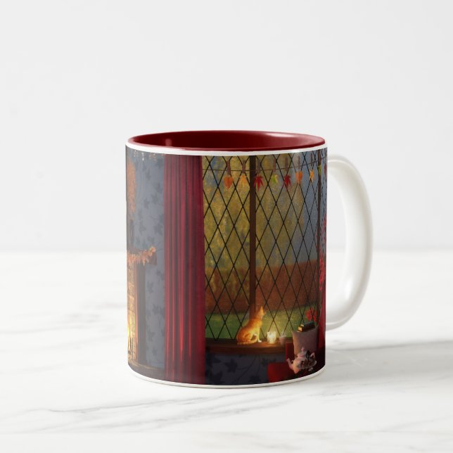Tasse 2 Couleurs Musique Tranquillité d'automne (Devant droit)