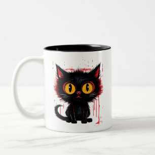 Tasse 2 Couleurs Mystérieux chat noir