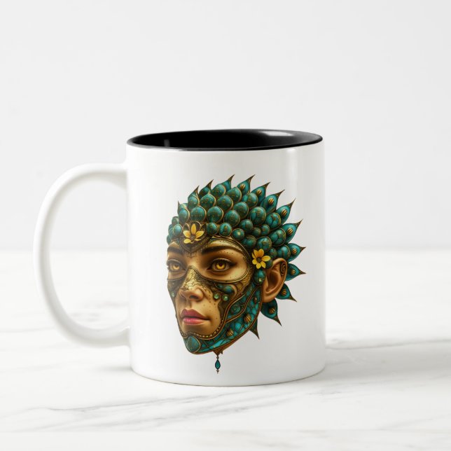 Tasse 2 Couleurs Mystical Guardian Vision - Fantasy Graphic Art (Gauche)