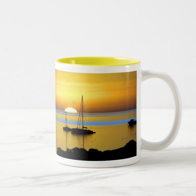 Tasse 2 Couleurs Nagez à lui - jaunissez par TDGallery (Droit)