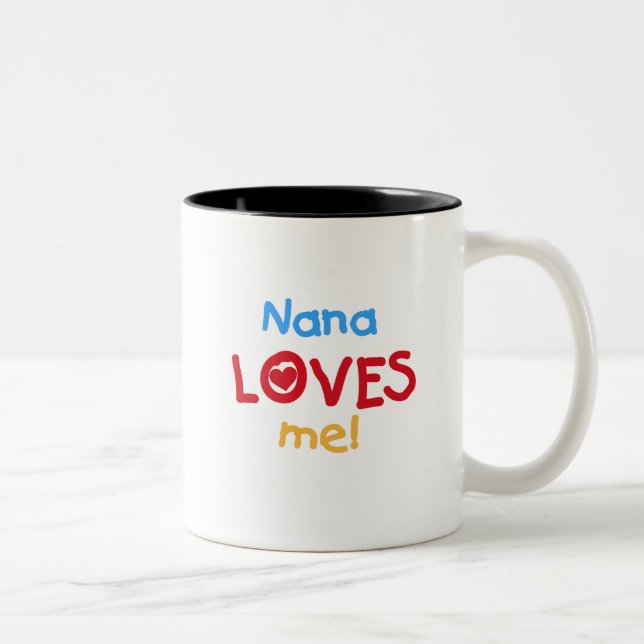 Tasse 2 Couleurs Nana aime mes t-shirts et cadeaux (Droit)