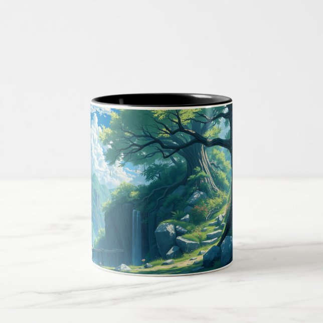 Tasse 2 Couleurs nature anime style (Centre)