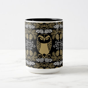 Tasse 2 Couleurs Nature Owl Folk Art
