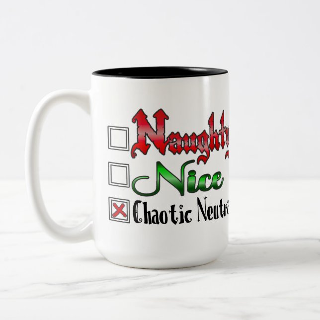 Tasse 2 Couleurs Naughty Or Nice Gamers Edition Blanc (Gauche)