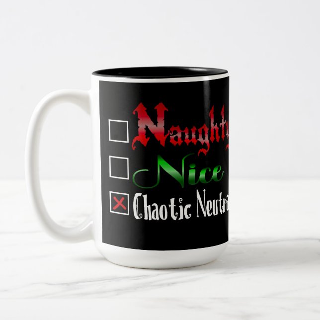 Tasse 2 Couleurs Naughty Or Nice Gamers Edition Noir (Gauche)