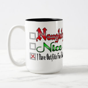 Tasse 2 Couleurs Naughty Ou Nice Flirty Blanc